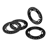 Felgenringe 4pcs Aluminiumlegierung Ersatzrad Felge Beadlock-Ringe CNC-Bearbeitung 1,9 Zoll Verschleißfestigkeit für Raupenwagen (Schwarz)
