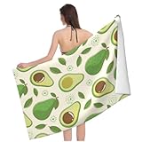CAIRF Grüne Avocado Durian Muster Groß Schnelltrocknend Strandtuch,Lustige Cartoon Obst Frucht Motiv Bunte Microfaser Strandhandtuch,3D Avocado Badetuch Strandlaken Handtuch,Herren Frauen Badetücher C