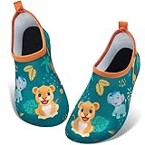 WAWSAM Kinder Strandschuhe Jungen Schwimmschuhe Aqua Schuhe (Grün, Kleinkind, 24, Numerisch (von/bis), EU Schuhgrößensystem, 25, M)