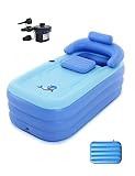 Bidesen Aufblasbare Badewanne Erwachsene | Elektrische Pumpe & 3 Kammern Design | Tragbare Faltwanne für Bad, Balkon & Camping