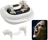 Halloween-Vampirzähne, einziehbare Zähne, schreckliche Vampirzähne, realistisch, wiederverwendbar, gruselig, Kostüm-Dekoration, falsche Zähne für Halloween, Karneval, Mottoparty, Cosplay, 2 Stück