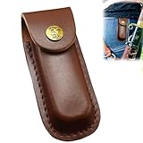 Vasemele 1 Stück Messertasche Leder Gürteltasche Etui Taschenmesser Tasche Messer Lederetui In Braun Messer Gürteltasche Leder Messer Etui Leder Messertasche Messer Etui Leder für Taschenmesser