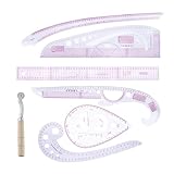 7-teiliges Schneiderlineal, Nähset für Schneider, Französisches Lineal-Set für die Herstellung von Kleidung, multifunktionales Nähzubehör für die 62 x 17 x 0,5 cm