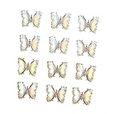 CRILSTYLEO 12St Schmetterling Nail Art Zubehör Schmetterlinge Nagelabziehbilder Nagel Strass Strasssteine ​​für Nägel nail charms nailing tool Nageldekor dekorative Nailart-Zubehör Legierung
