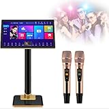 Professionelles Karaoke-System mit 21,5-Zoll-Touchscreen, kabellosem Mikrofon, Endstufe und Telefon-App-Steuerung - Enthält 1,1 Millionen Cloud-Download-Songs