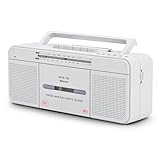 Tragbarer Retro-Kassettenspieler-Recorder mit AM/FM-Radio,Bluetooth,eingebautem Mikrofon,USB-Wiedergabe und -Aufnahme,Tonbandaufnahme,Kopfhöreranschluss,AC/DC-Kassettenspieler,Boombox