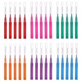 YPYMOD 30 Stück Interdentalbürsten mit Etui, Interdentalreiniger Wiederverwendbar Biegsamer Hals zur Reinigung enger Zahnzwischenraumbürsten(5 Farben)