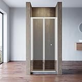 SONNI Upgrade Duschkabine Klarglas Falttür Faltduschwand 90x185cm