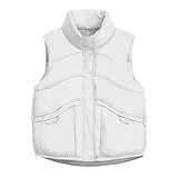 Wintermäntel für Damen, modisch, einfarbig, warm, dick, leicht, Loungewear, Alltag, Outdoor, für den Winter, kaltes Wetter, Größe S - L, 01 weiß, L