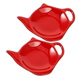 ELAYARD 2 Stück Keramik Teebeutelablage Teekannenform Hitzebeständig Kleine Dipping Dishes Für Tee Tischschutz Snackschale