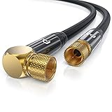 CSL - 5m SAT Kabel 8k 4k HDTV 90 Grad gewinkelt 135dB - Premium SAT Antennen Satellitenkabel F Stecker - TV HDTV Radio DVB-T DVB-C DVB-S DVB-S2 - Abschirmmaß 135db 75 Ohm - Schwarz