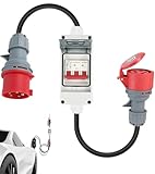 ZHEHNSA starkstrom adapter 32a auf 16a Steckverbinder，CEE 1M Verlängerungskabel， 32a auf 16a adapter Anschlusskabel mit Stecker, 5-Poliger 400V Kupplung Starkstrom Verteiler, Für Elektrogeräte etc.