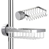 ZeJlo Duschablage ohne Bohren, Seifenhalter Dusche, Rostfrei Duschablage für Duschstange, Spülbecken Organizer für Wasserhahn Küche