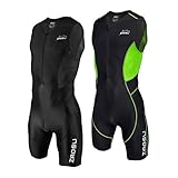 ZAOSU Herren Trisuit Z-Revolution | Triathlonanzug Einteiler mit leichtem Sitzpolster für den Wettkampf und das Training, Farbe:schwarz, Größe:XS