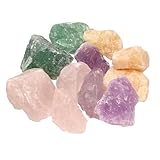 Wassersteine „Erholsamer Schlaf“ Mischung | Edelsteinwasser Set | 100% naturbelassene Rohsteine | Orangencalcit + Rosenquarz + Fluorit + Amethyst 300g | Lebensquelle Plus