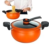 Antihaft-Töpfe - Großes Und Tiefes Kochgeschirr Mit Sichtbarem Deckel | Induktionstopf Und Stieltopf Mit Griffen | Für Gas Keramik Elektroherd Zuhause Küche Restaurant Wohnung Brühe Suppe