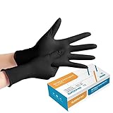 Nitrilhandschuhe schwarz, puderfrei, synthetisch, 100 Stück/Box, Einweghandschuhe nitril, in Gr. S, M, L, XL (Large)