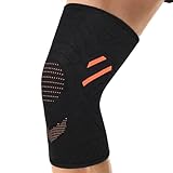 Yasdyri Kniebandage für Männer und Damen Kniestütze Kompression für Arthritis, ACL, Basketball, Volleyball, Yoga, Laufen Kniebandagen mit Anti Rutsch Silikonstreifen 1 Stück (Schwarz, L)