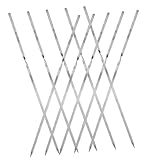 ROMISBABA 10 Stück Teiliges Edelstahl Bbq Grillspieße Flach Rutschfest Wiederverwendbar für Fleisch Gemüse Spieße zum Grillen und Barbecue Aktivitäten