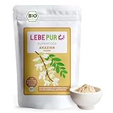 Lebepur BIO Akazienfasern vegan 125g, 90% Ballaststoffe, geschmacks- und geruchsneutral, Akazienfaser Pulver, glutenfrei, ohne Zusatzstoffe, hoher Ballaststoffgehalt mit 90g pro 100g