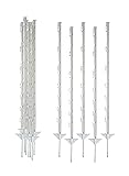 20x STALLBEDARF24® Kunststoffpfahl mit Doppeltritt – Weidezaunpfahl aus robustem Kunststoff mit 8 mm Stahlnagel – verschiedene Höhen (106,9 cm / 150 cm) – weiß (Weiß, 106,9 cm)