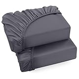 Utopia Bedding - 2er Set Spannbettlaken 90x200cm - Grau - Gebürstete Mikrofaser Spannbetttuch - 35 cm Tiefe Tasche