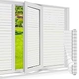 shinfly Fensterfolie Streifen  60 x 120 cm -Fensterfolie Blickdicht,Milchglasfolie selbstklebend, statisch haftend, Anti‑UV, Sichtschutz und Privatsphäre, für Fenster in Zuhause und Büro