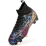 PiDaGlobal Kinder Fußballschuhe Jungen Mädchen Sportliche Fussballschuhe Indoor Outdoor Athletics Professionelle Trainingsschuhe 38EU Schwarz