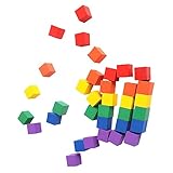 Abaodam Bunte Holzbausteine Kreative Würfel Aus Für Große Quadratische Bausteine Perfekt Für Spiel Und Bastelaktivitäten