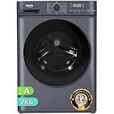CHiQ Waschmaschine 7kg, InverterMotor, EEK A| 60x46,5x84cm, Große Tür| Eco, Speed Wash, Auto Clean, Kindersicherung|1200 U/Min, Washer Grau, CW07123863AX