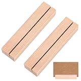 SGERUFZ 2 Stück Holz Kartenhalter Set, Stabiler Kartenhalter, Bilderständer aus Holz, Wie schön, dass es dich gibt (10,5×2,5×1,5 cm, 2 mm breiten Spalt)