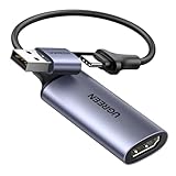 UGREEN Video Capture Card, HDMI auf USB A/C Video Capture Card 4K 60Hz Eingang 1080P 30Hz Aufnahme für Rekorder Live Streaming Video, Gaming kompatibel mit Computer Mac mini 4 usw.