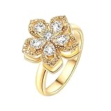 Fycakly Angstring, vergoldet, verstellbarer offener Ring, Angstring, Partyschmuck, Geburtstagsgeschenk, Unisex Ring Set Damen (Gold, 15. 8mm)