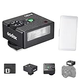 Godox iM30 Mini Kamerablitz mit Diffusor GN15, 7 Leistungsstufen 3,6 s Wiederaufladezeit mit Einzelkontakt-Blitzschuh Kamera-Speedlite für Canon, Nikon, Sony, Panasonic und Olympus