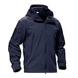 Winterjacke Herren Mantel Militär Fleece Jacke Softshell Jacken Hoodies Airsoft Mantel Herren 4XL, navy, L