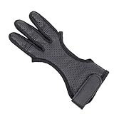 KXAOXGRC Bogenschießen Schutzhandschuh, Fingerschutz aus Leder for Bogenschießen, atmungsaktive Bogenschießhandschuhe for Erwachsene und Anfänger(L)