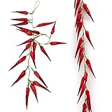 DHER Chili Dekoration Gemüse künstlicher Gemüse Zopf künstliches Gemüse Künstlicher Gemüsekranz für Zuhause, Küche, Garten, Innendekoration, realistische gefälschte Gemüsedekoration (#1)