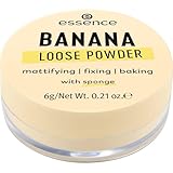 essence BANANA LOOSE POWDER, Gelb, mattierend, fixierend, farbkorrigierend, transluzent, matt, vegan, ölfrei, ohne Parfüm, ohne Alkohol, 1er Pack (6g)