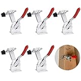 5 Stück Schnellspanner GH-201-B, Kniehebelspanner, Haltekraft Waagrechtspanner, Haltekraft Waagrechtspanner, Anti-Rutsch Knebelklemme Handwerkzeuge, Clamp Handwerkszeug 90Kg/198Lbs Fassungsvermögen