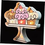 FOYTOKI 1Stück Retro LED Wandleuchte Kuchenform Luminöse Wanddekoration für Cafés Bars und Heimgebrauch Praktisch und Langlebig als für Persönliche Nutzung