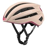 GLAMVILLA Rennradhelm für Damen und Herren City Trekking Fahrradhelm Professioneller Wettkampf Ultra Leichter belüfteter Fahrradhelm mit Skelett Magnetschnalle (Hellrosa, M)