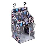 NOLITOY Schwarze aus Dickem Polyester Langlebige Federwiege Organizer Tasche für Kinderbett Seitenhängende Krippe Aufbewahrungstasche Praktisch für Wickelkommode und Unterwegs
