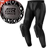 SHIMA Bandit Motorrad Hose Herren mit Protektoren Airforce Knieprotektoren Motorradhose Leder Hosen für Mann Protektorenhose fur Motorradkombi Urban Stretch Lederhose Lang (Männer, Schwarz, 46)