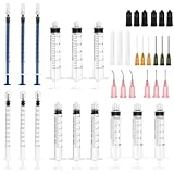 15 Stück Spritze Set Kolostrum Spritze 1ML 3ML 5ML 10ML, Dosierspritze mit Stumpfer Nadel und Kappe, Wiederverwendbare Spritze, Plastikspritze für Tierfütterung, Industrie, Labor