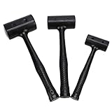 Specious Multifunktionaler unelastischer schwarzer Gummihammer Verschleißfester Fliesenhammer mit Rundkopf und rutschfestem Griff DIY-Handwerkzeug (Color : L)