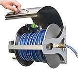 Ausziehbarer Schlauchwagen – Wandmontierte abnehmbare Schlauchtrommel für den Außenbereich, Garten, staubdichtes Aufbewahrungsregal für 40 m Wasserleitung, effiziente und platzsparende Lösung