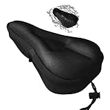YHT Sattelbezug Fahrradsattel Überzug,Cycle Sattelbezüge mit Memory-Schaum und Gel-Polsterung,für drinnen und draußen,für Männer,Frauen und Kinder,Schwarz