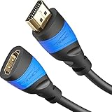 KabelDirekt – HDMI Verlängerung mit spezieller A.I.S. Schirmung – 1 m (4K@60Hz Ultra HD – High Speed mit Ethernet, HDMI 2.0/1.4 kompatibel, Verlängerungskabel für Blu-ray/PS5/Xbox Series X/Switch)