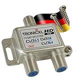 TronicXL Premium Antennenverteiler Verteiler Weiche Splitter F-Buchse zb für DVBT DVBC SAT Splitter Unicable Kabelfernsehen Unitymedia Vodafone Sky NetAachen Primacom Kabelfernseh Digital HD 3D 4K