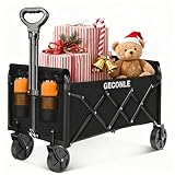 Bollerwagen Faltbar 100L 100KG Handwagen mit Getränkehalter Transportwagen Gartenwagen Strandwagen für Alle Gelände Draussen Einkaufen für Garten Camping Festival